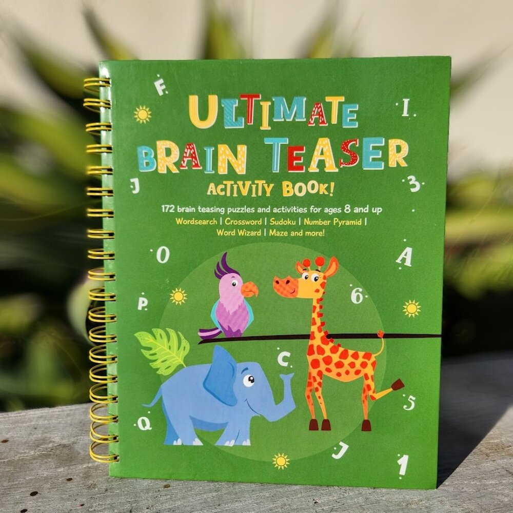 NEW Kids Brain Teaser Puzzle Activity Book Sodoku Crossword Word Search Numbers